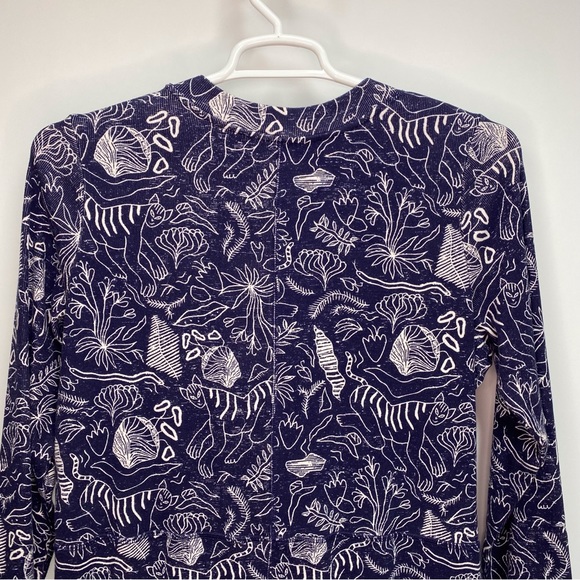 Anthropologie Adele Prost Fern Lounge Jumpsuit XL Blue Pajama One Piece - Picture 13 of 16